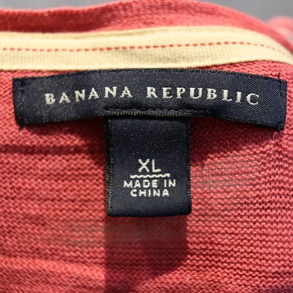 Banana Republic Pink Ruffle Cardy Cardigan Sweater Striped XL - Picture 11 of 12